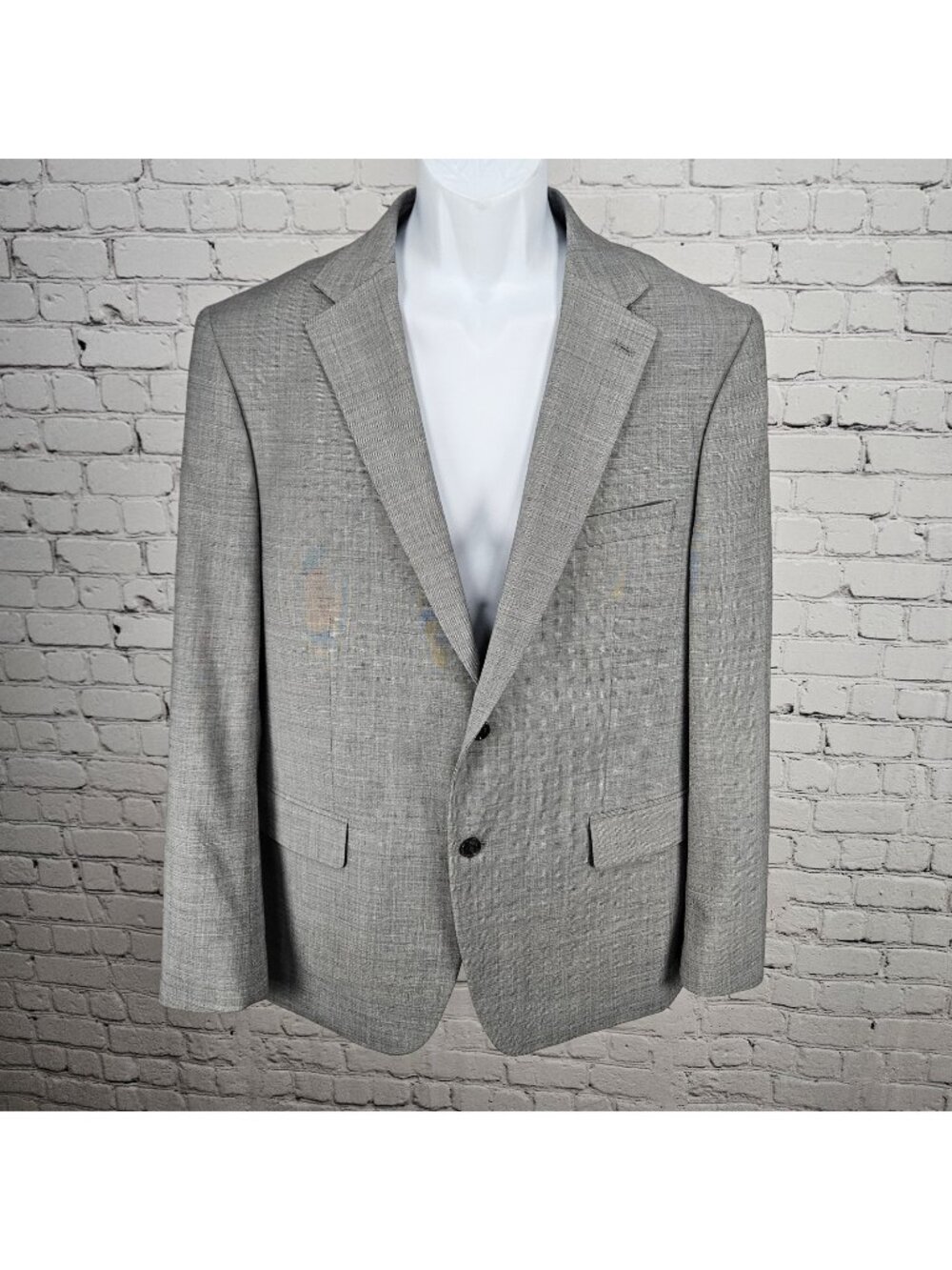 Tommy Hilfiger Grey Wool Blend 2 Button Vented Notch Blazer Sport Coat 44R